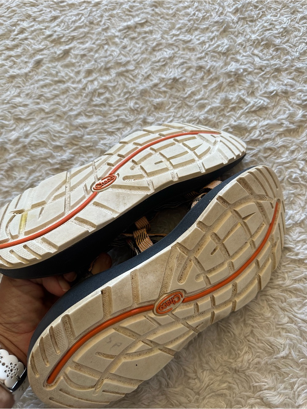 Chaco Women’s Z/Cloud X2 Remix Sandals Brown/Orange Stripe Size 9 - Picture 6 of 8